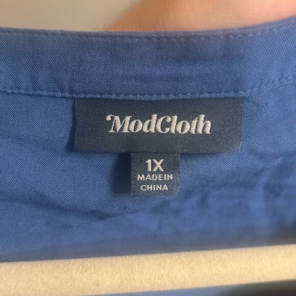 ✨Anthropologie ModCloth Trusty Travel Button Up Sz 1X Tunic Top✨ - Picture 8 of 10